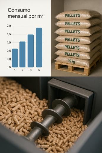 Cuánto consume una estufa de pellet